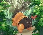  absurd_res anus black_body butt female feral generation_5_pokemon genitals hi_res nintendo nude orange_body outside pokemon pokemon_(species) pussy sake_kemosalmon solo standing tepig 