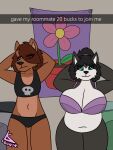  ambiguous_gender animated anthro big_breasts bouncing_breasts bra breasts canid canine canis cleavage clothed clothing dancing domestic_dog duo female hands_behind_head hi_res hip_sway huge_breasts husky kayla_(lonnyk) lani_(lonnyk) lonnyk mammal nordic_sled_dog snapchat spitz sports_bra underwear 