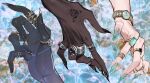  3others black_nails black_skin bound bound_wrists colored_skin dark_skin fingernails gem glint hand_focus jewelry long_fingernails multiple_others nail_polish nanase_miri original pearl_(gemstone) ring tattoo very_dark_skin 