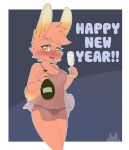  2019 amber_eyes anthro beverage biped blush blush_lines border bottle breasts bunnybits cheek_tuft claire_(bunnybits) clothing collarbone container digital_drawing_(artwork) digital_media_(artwork) drunk english_text facial_tuft female flat_colors fur_hair gradient_ears gradient_tail hi_res holding_beverage holding_bottle holding_container holding_object holidays lagomorph leporid long_ears looking_at_viewer mammal mature_anthro mature_female navel new_year new_year_2019 nipple_piercing nipples open_mouth outline panties piercing portrait rabbit scut_tail short_tail simple_background smile solo substance_intoxication tail teeth text thin_eyebrows three-quarter_portrait three-quarter_view translucent translucent_clothing translucent_underwear triangle_nose tuft underwear watermark white_border white_outline 