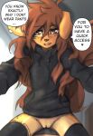  &lt;3 ambiguous_gender anthro apogee_(tinygaypirate) big_tail black_nose blurred_background blush bottomless brown_body brown_eyes brown_fur brown_hair canid canine canis cheek_tuft clothed clothing cowlick dialogue domestic_dog duo ear_piercing english_text eyebrow_through_hair eyebrows facial_markings facial_piercing facial_tattoo facial_tuft female female/ambiguous first_person_view floppy_ears fur furgonomics furry-specific_piercing genitals hair head_markings hi_res hoodie human inner_ear_fluff inside leg_markings leg_tattoo legwear long_hair looking_at_viewer mammal markings messy_hair mottled mottled_nose muzzle_piercing nose_piercing on_another on_top open_mouth piercing pink_nose pussy seductive sitting_on_another slim speech_bubble spitz tail tattoo teeth text thigh_highs tinygaypirate tongue topwear translucent translucent_hair tuft underwater water white_body white_skin 