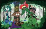  animated anthro blue_body brown_body bruised canid canine dialogue flygon forced forest generation_3_pokemon green_body group hi_res kobold male male/male mammal marine nintendo nude plant pokemon pokemon_(species) rape roksim roksim_the_time_mage short_playtime story story_in_description tree wide_hips 