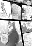  anthro blush canid canine canis chinchilla3333 clothed clothing comic dialogue digital_media_(artwork) domestic_dog duo emotional english_text fur greyscale hair hi_res husky male mammal manga monochrome nordic_sled_dog shiba_inu shoichi_urata siberian_husky simple_background spitz tennis_ace text translated visual_novel yuuichi_michimiya 