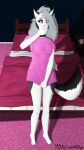  4k 9:16 absurd_res anthro blush breasts canid canine clothed clothing female fur hair helluva_boss hi_res looking_at_viewer loona_(helluva_boss) mammal onetruefanatyk simple_background smile solo 