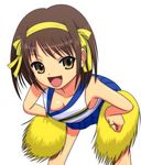  cheerleader down_blouse downblouse flat_chest nipple_slip nipples pom_poms suzumiya_haruhi suzumiya_haruhi_no_yuuutsu 