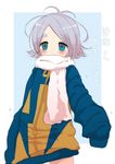  ahoge child eyebrows fubuki_shirou inazuma_eleven inazuma_eleven_(series) oversized_jacket scarf shota 