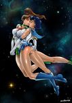  ass_grab bishoujo_senshi_sailor_moon breasts ecchi-mia kino_makoto kiss mizuno_ami sailor_jupiter sailor_mercury space stars tongue_piercing yuri 