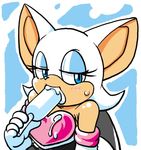  aku_tojyo furry ice_cream lowres popsicle rouge_the_bat sexually_suggestive simple_background sonic_the_hedgehog tojyo 