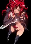  amaha_masane armor bikini_armor black_sclera breasts claws large_breasts red_hair shouji_nigou solo thighhighs witchblade 