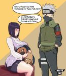  1boy 1girl ass bestiality boruto:_naruto_next_generations breasts dress female hatake_kakashi highres huge_ass hyuuga_hinata male mastr7up naruto naruto_(series) shorts size_difference spats text_focus thick_thighs thighs watermark wide_hips 