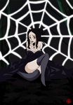  arachne_(soul_eater) arachne_gorgon big_breasts big_tits black_hair breasts cleavage huge_tits large_breasts long_hair soul_eater spider_web stocking thighhighs web 