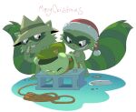  2022 anthro bdsm bear bondage bound christmas cookie eating flippy_(htf) food forced fur getthly green_body green_fur group happy_tree_friends hi_res holidays lifty_(htf) looking_at_another male male/male mammal procyonid raccoon rape shifty_(htf) trio 