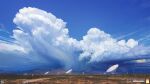  artist_logo blue_sky bush cloud day desert highres mountain mountainous_horizon no_humans original outdoors satellite_dish scenery sky yucong_tang 