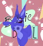  absurd_res anthro belly bonnie_(fnaf) bow_tie bowling breasts crossgender female five_nights_at_freddy&#039;s five_nights_at_freddy&#039;s:_security_breach fur genitals glamrock_bonnie_(fnaf) hair hi_res lagomorph leporid looking_at_viewer mammal nipples open_mouth paws purple_body purple_fur pussy rabbit scottgames short_hair smile solo stretching tail tail_tuft teeth tsukipaw tuft wide_hips 