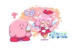  ? adeleine blush blush_stickers closed_eyes dress fairy fairy_wings heart highres king_dedede kirby kirby_(series) kiss meta_knight pink_hair rariatto_(ganguri) red_dress ribbon_(kirby) susie_(kirby) sweatdrop thought_bubble unamused wings 