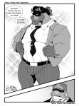  2023 3:4 anthro appletun beard belly big_belly black_tie_(suit) blush blush_lines bottomwear bow_tie clothed clothing comic date deadanthro dialogue dragon duo elemental_creature emanata english_text equid facial_hair floppy_ears flora_fauna generation_7_pokemon generation_8_pokemon hair hat headgear headwear hi_res larger_male looking_at_another looking_at_partner macoun_(deadanthro) male male/male mammal monochrome mudsdale multiple_images musclegut muscular muscular_male nintendo obscured_eyes open_clothing open_topwear overweight overweight_male pecs plant pokemon pokemon_(species) romantic romantic_couple scalie shaded shirt simple_background size_difference smaller_male sparkles speech_bubble suit text topwear tucker_(deadanthro) 