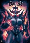  1girl abs armor breasts empty_eyes forehead_jewel highres horns large_breasts looking_at_viewer md5_mismatch muscular muscular_female obelisk_the_tormentor solo the_golden_smurf thick_thighs thighs yu-gi-oh! 