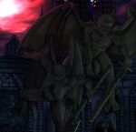  anthro art_wumpus church duo fantasy female gargoyle hi_res male male/female night weapon 