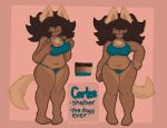  anthro big_breasts breasts brown_hair canid canine female fluffy fluffy_tail fur galoombapile hair hi_res mammal model_sheet multicolored_body multicolored_fur solo tail thick_thighs two_tone_body two_tone_fur 