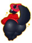  anthro big_butt black_body black_fur bottomwear butt canid canine canis clothing darylanimates14 domestic_dog fluffy fluffy_tail fur girly hat headgear headwear hi_res huge_butt long_sleeves long_tail looking_back lucas_(ruific) male mammal presenting presenting_hindquarters red_bottomwear red_clothing red_shorts red_sweater red_topwear short_stack shorts smile solo sweater tail thick_thighs tight_bottomwear tight_clothing tight_shorts topwear white_eyes white_mouth white_nose wizard_hat 