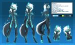  absurd_res anthro arctic_fox canid canine erdfurry female fox front_view fur glowing glowing_body glowing_fur glowing_hair glowing_markings glowing_nipples glowing_pawpads glowing_pubes hair hi_res looking_at_viewer mammal markings nexus_(hunterx90) nipples nude pawpads rear_view teasing 