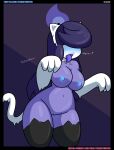  areola blush breasts clothing faceless_character female generation_5_pokemon genitals hi_res humanoid legwear litwick nintendo nipples open_mouth pokemon pokemon_(species) pokemorph purple_body pussy raised_tail solo tail theidiotmuffin tongue tongue_out white_body 