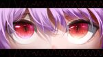  1girl bangs eye_focus highres letterboxed looking_at_viewer otomeza_ryuseigun purple_hair red_eyes reisen_udongein_inaba slit_pupils solo straight-on touhou 