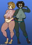  anthro breasts canid canine canis carney_(alpha_and_omega) duo eve_(alpha_and_omega) female female/female hi_res mammal sagging_breasts sketchybug wolf 