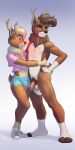  absurd_res anthro antlers bottomwear bulge clothing deer duo embrace foxdale_axelrod genital_outline girly hi_res horn hug male male/male mammal nude penis_outline pubes rudolph_the_red-nosed_reindeer shorts 