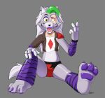  animatronic anthro badroy canid canine canis eyeshadow feet female five_nights_at_freddy&#039;s five_nights_at_freddy&#039;s:_security_breach foot_focus machine makeup mammal pawpads paws robot roxanne_wolf_(fnaf) scottgames sitting solo surprised_expression transformation wolf 