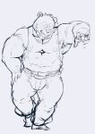  2023 anthro bear bottomwear clothing humanoid_hands low_res male mammal muscular muscular_male nipples pants shirt sketch solo topwear wanaguma 