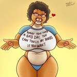  anthro belly big_breasts black_hair breasts clothing cougar eyewear felid feline female glasses hair hi_res huge_breasts inviting jeremy_(penscot79) mammal midriff navel oystercatcher7 panties shirt slightly_chubby smile solo stretch_marks thick_thighs topwear underwear wide_hips 
