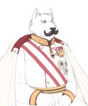  age_difference anthro austria austria-hungary blue_eyes canid canine canis fur hi_res hungary jewelry male mammal medal mitchthegoat older_male royalty solo white_body white_fur wolf 