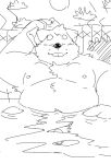 2023 anthro bathing belly big_belly canid canine canis domestic_dog eyes_closed fugashi4090 genitals kemono male mammal moobs nipples overweight overweight_male penis solo tongue tongue_out water 