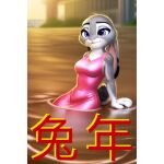  2023 4_fingers anthro asian_clothing chinese_clothing chinese_dress chinese_new_year chinese_text chinese_zodiac clothing disney dress east_asian_clothing eyelashes female fingers floppy_ears fur glistening glistening_clothing glistening_dress grey_body grey_fur hi_res judy_hopps lagomorph leporid lop_ears mammal mud_pit pink_clothing pink_dress pink_nose purple_eyes quicksand rabbit relaxed_expression sinking smile solo sunset text unknown_artist white_body white_fur year_of_the_rabbit zootopia 