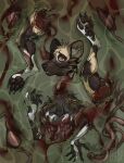  african_dog amputation anthro blood bodily_fluids canid canine death decapitation food gore hi_res kolkolukija limbs male mammal meat organs solo swamp 