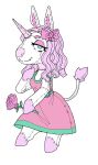  clothing doll dress equid equine female flower horn looking_at_viewer mammal nsfuwu4 plant plushie rose_(flower) rosie_(roselynn_meadow) solo stitch_(sewing) unicorn 