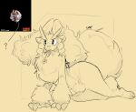  2023 3_fingers anthro big_tail bovid braided_pigtails caprine chest_tuft crotch_tuft female fingers flower_in_mouth fur fusion generation_4_pokemon generation_8_pokemon hooves horizontal_pupils huge_tail lagomorph leporid lopunny lowkey_nottoast lying mammal monochrome nintendo nude on_side pigtails pokemon pokemon_(species) pokemon_fusion pupils question_mark rabbit reference_image sheep signature simple_background sketch solo tail tan_background thick_thighs tuft wide_hips wool_(fur) wooloo 