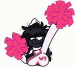  32232232 accessory animated black_hair blue_eyes bow_ribbon cheerleader cheerleader_outfit earth_pony equid equine fan_character female femme_(oc) hair hair_accessory hair_bow hair_ribbon hasbro horse mammal messy_hair my_little_pony pom_poms pony ribbons simple_background white_background 