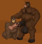  2021 animal_genitalia animal_penis anthro balls bear biceps big_balls big_penis biped bodily_fluids digital_media_(artwork) drooling duo equid equine equine_genitalia equine_penis flared_penis gabgbb genitals half-erect hand_on_head hi_res horse huge_balls huge_penis hyper hyper_genitalia hyper_penis male male/male mammal medial_ring nude penis quads saliva simple_background smile thick_thighs triceps vein veiny_penis wide_hips 