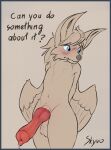  animal_genitalia anthro balls blush canid canine feathered_wings feathers genitals hands_behind_back hi_res male mammal neck_tuft shy sketch skyvo skyvo_(character) solo standing text tuft wings 