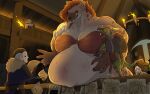  absurd_res anthro belly big_belly big_breasts bounty bounty_hunter breasts clothing detailed_background elf female hi_res huge_breasts human humanoid kobold larger_female male mammal muscular muscular_female neesha_(pilpil) oral_vore orc securipun size_difference smaller_male soft_vore vore 