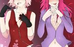  2girls bite_mark blood gloves haruno_sakura karin_(naruto) multiple_girls muzzatheperv naruto naruto_shippuuden pink_hair red_hair tears 