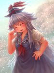  hat highres kamishirasawa_keine long_hair sankuma silver_hair solo touhou 