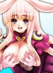  animal_ears bad_id bad_pixiv_id blue_eyes blush bunny_ears e_(remix99) goo_girl groping melona monster_girl pink_hair prehensile_hair queen's_blade solo 