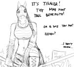  anthro background_signs big_breasts black_and_white braided_hair breasts clothed clothing dialogue english_text equine female hair hi_mom hladilnik horse mammal mask monochrome text tinker_(hladilnik) wrestling wrestling_match 
