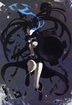  absurdres black_rock_shooter black_rock_shooter_(character) blue_eyes boots chain flat_chest glowing glowing_eyes highres huke long_hair solo twintails very_long_hair 