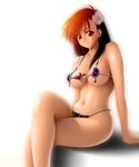  bikini breasts dead_or_alive female flower gradient gradient_background kasumi kasumi_(doa) large_breasts micro_bikini solo swimsuit tecmo venus_bikini 