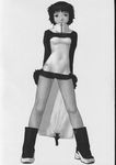  boots character_request copyright_request dress greyscale hakua_ugetsu monochrome scan short_hair solo turtleneck 