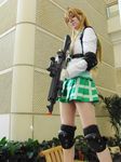  cosplay gun highschool_of_the_dead miyamoto_rei photo school_uniform weapon zombie 
